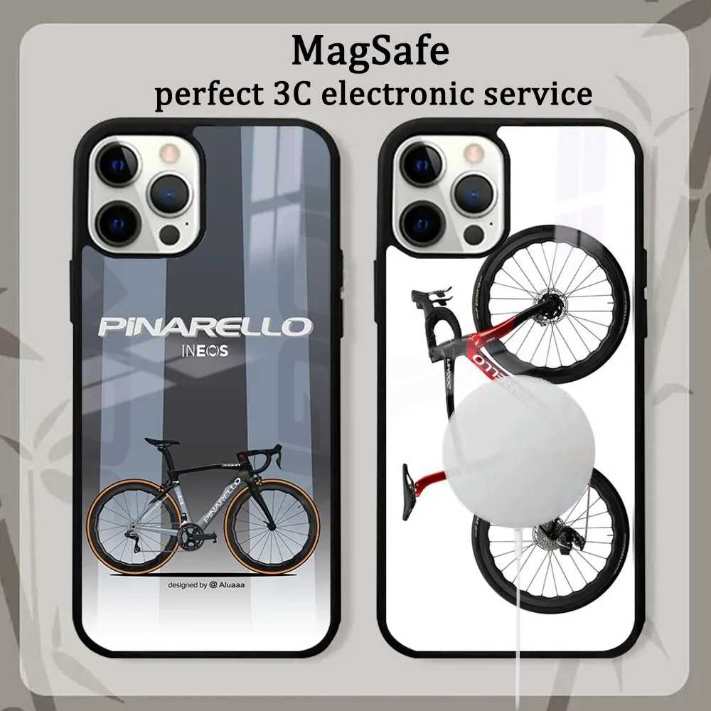 Pinarello Bike Phone Case For IPhone 16 15 14 13 12 11 Pro Max Plus Mini Magsafe Mirror Wireless Magnetic Cover