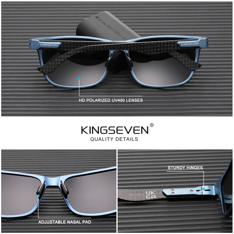 Kingseven Men\'s Aluminum Sunglasses High Quality Women Driving Polarized UV400 Blocking Glasses Anti-reflection Clycling Eyewear