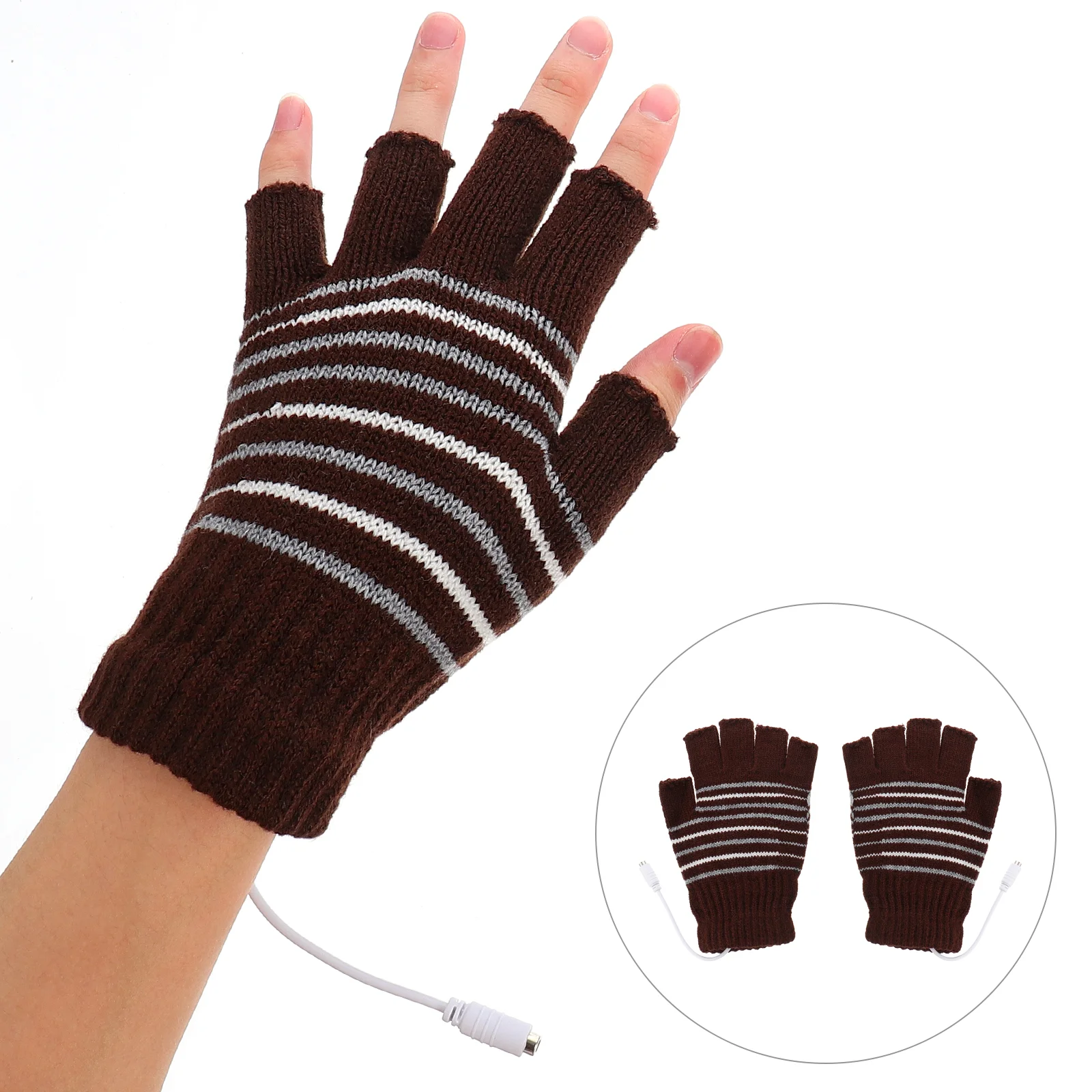 

USB Heated Gloves Women Mitten Heating Work Thermal Laptop for Winter Fingerless