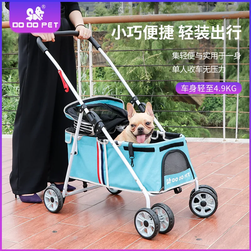 

DODOPET Small and Medium Pet Trolley Teddy Corgi Puppy Go Out Trolley Cat Travel Trolley Light and Foldable