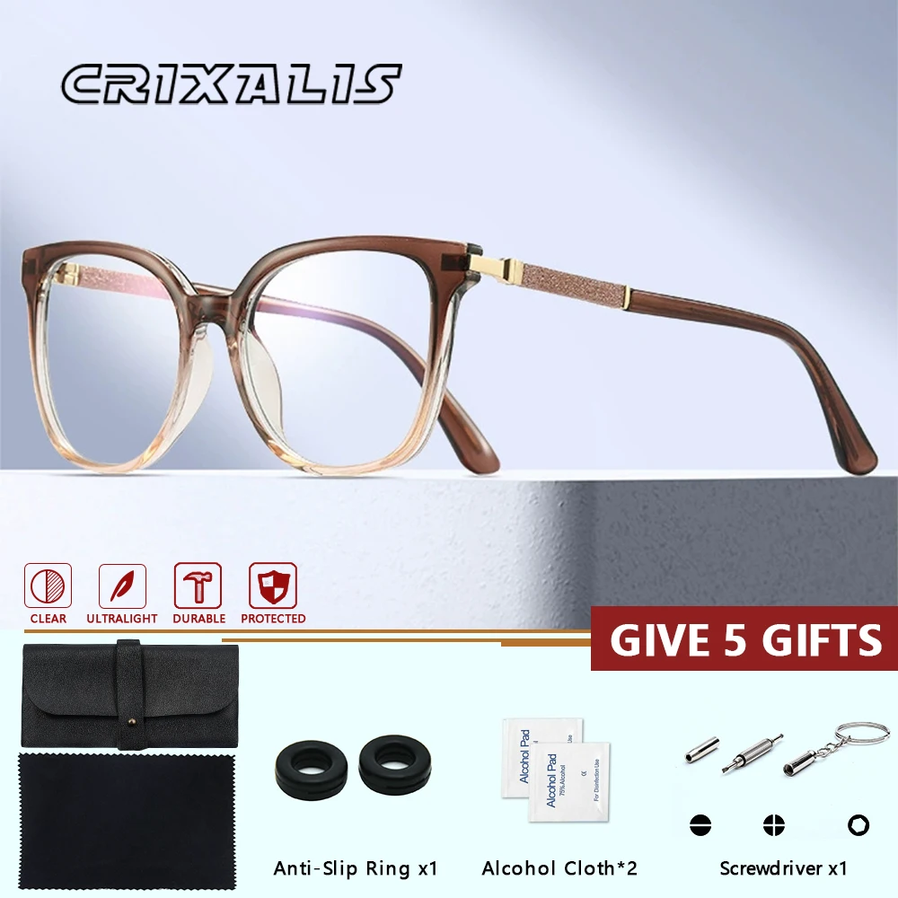 

Очки для чтения CRIXALIS для женщин, оправа TR90, градиентные, полнокадровые, с защитой от синего света, для компьютера и повседневной жизни
