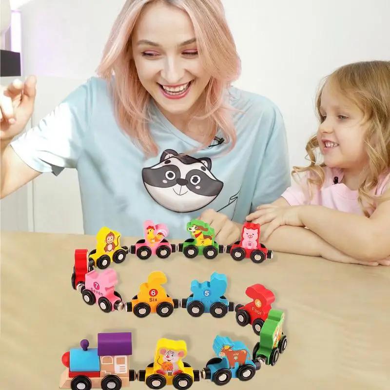 

Magnetic Animal Train Number Wooden Toy Learning Cars With Numbers Color Train Montessori Toys For Kids Toddler Montessori Toys