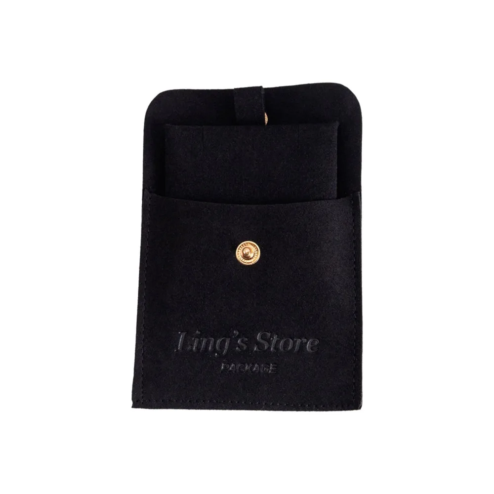 

Durable Snap Closure Microfiber Snap Bag Jewelry Storage Personal Accessories Button Pouch Insert Card Storage Luxury Cards Bag