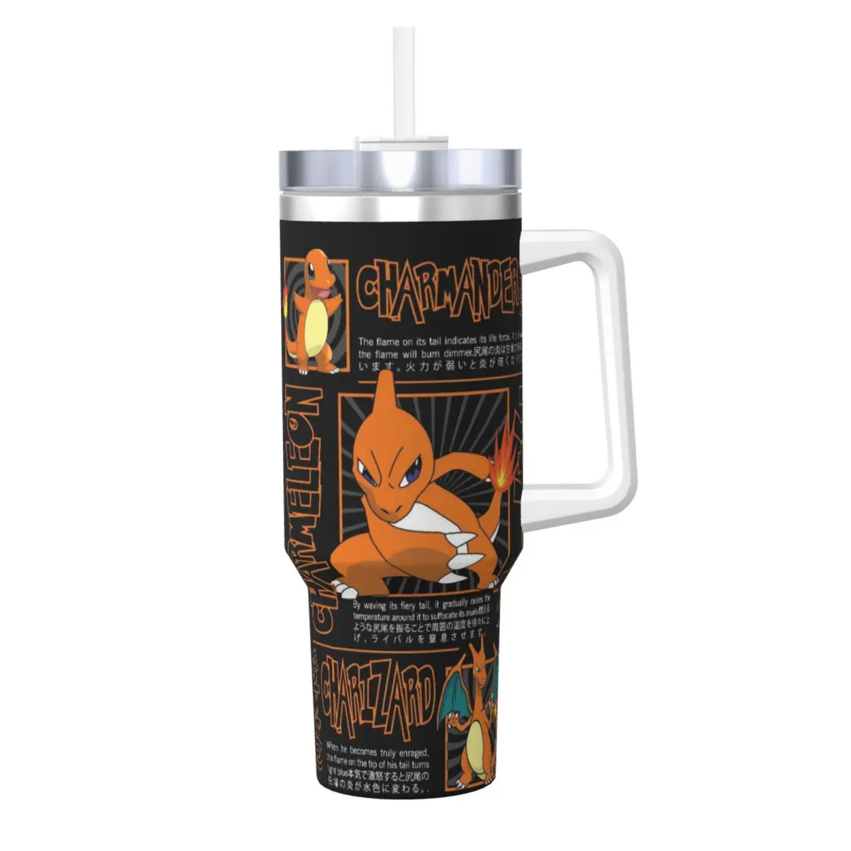 Pokemon Charmander Evolucion vaso de acero inoxidable tazas de viaje tazas térmicas preservación del calor botella de agua fría y caliente