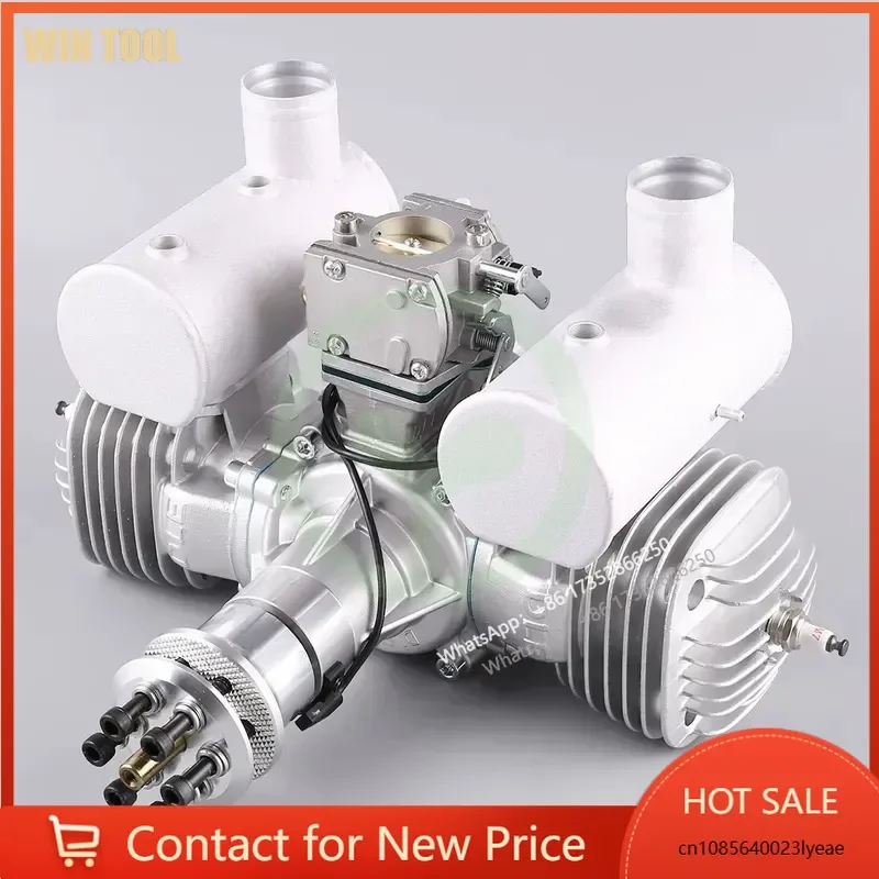 DLE170 model engine twin-cylinder 170CC displacement two-stroke side exhaust natural air-cooled hand start