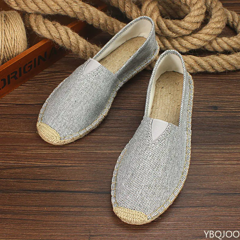 2023 Summer Autumn Men Canvas Shoes Breathable Men\'s Casual Shoes Slip-On Hemp Shoes Graffiti Espadrilles Women Footwear Flats