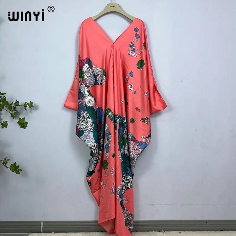 WINYI Dress Length:130cm Fashion turkey dresses Bohemia Print Dashiki Women Long kaftan summer Color african dresses for woman