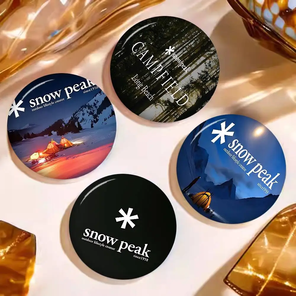 S-Snow COOL Peak 32/44/58mm Round Cartoon Brooches Handmade Pins for Backpack Jewelry Accessories Gifts Creative Badge