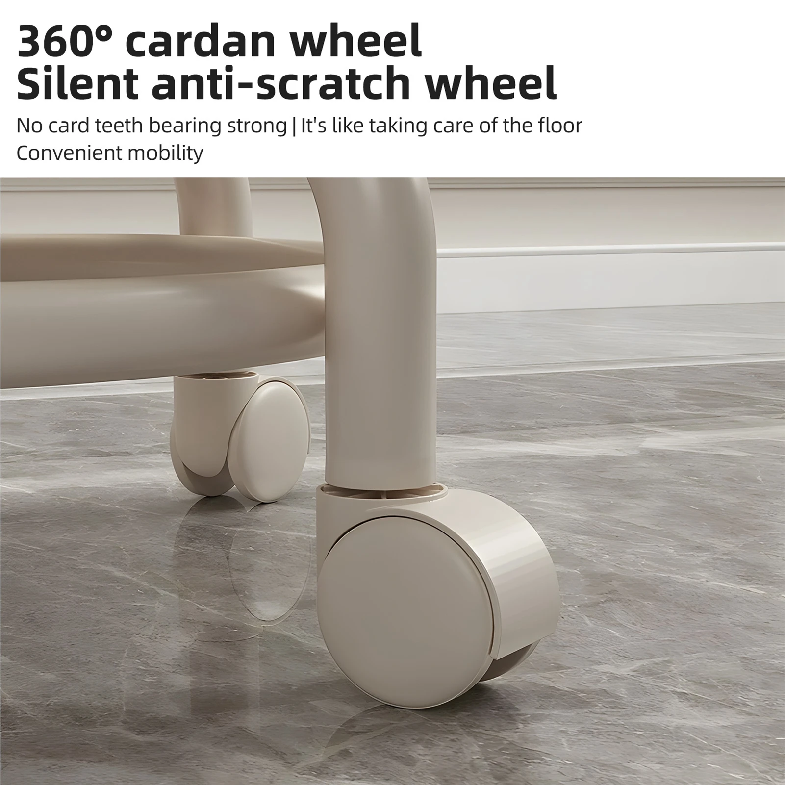 Low Roller Stools with Universal Wheel 360 Degrees Swivel PU Leather Round Rolling Stool Seats with Mute Wheels for Home Office image 3