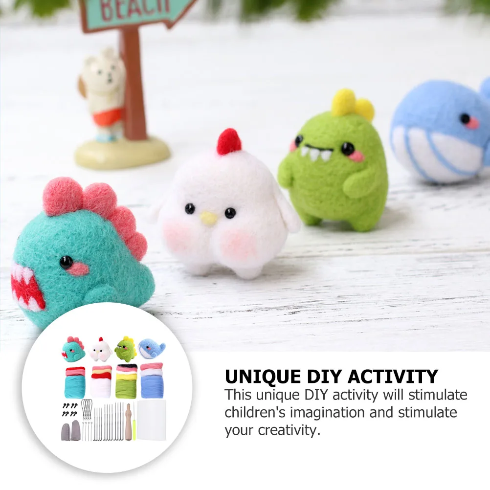 

4 set Wool Felting Kit Needle Felting Tools Starter Kit For Diy Craft Set Animal Decoration Home Crafts Parent-Child