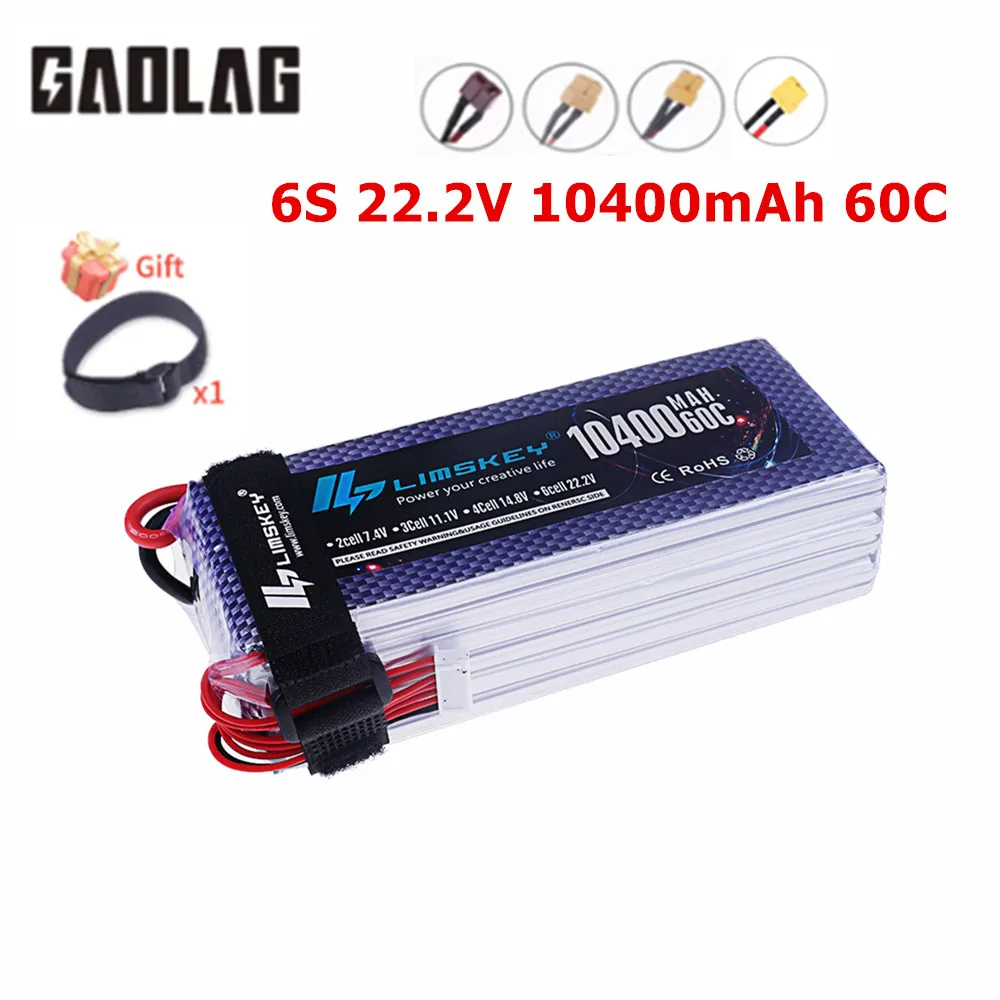 22.2V 10400mAh 6S Lipo Battery For RC Drone FPV Car Helicopter Spare Parts 22.2V Battery With XT90 Deans T EC5 XT90S Connector