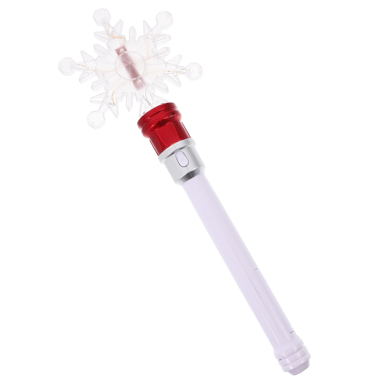 

1pcs Glowing Rotating Snowflake Fairy Wand Light Up Party Cosplay Photo Prop Stage Performance Luminous Winter Light Sticks Red