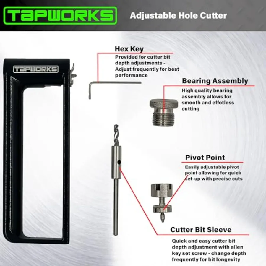 Cortador de agujeros de chapa de metal ajustable de 2 a 12 con ajuste de precisión para instalación y mantenimiento de conductos HVAC Ideal para S