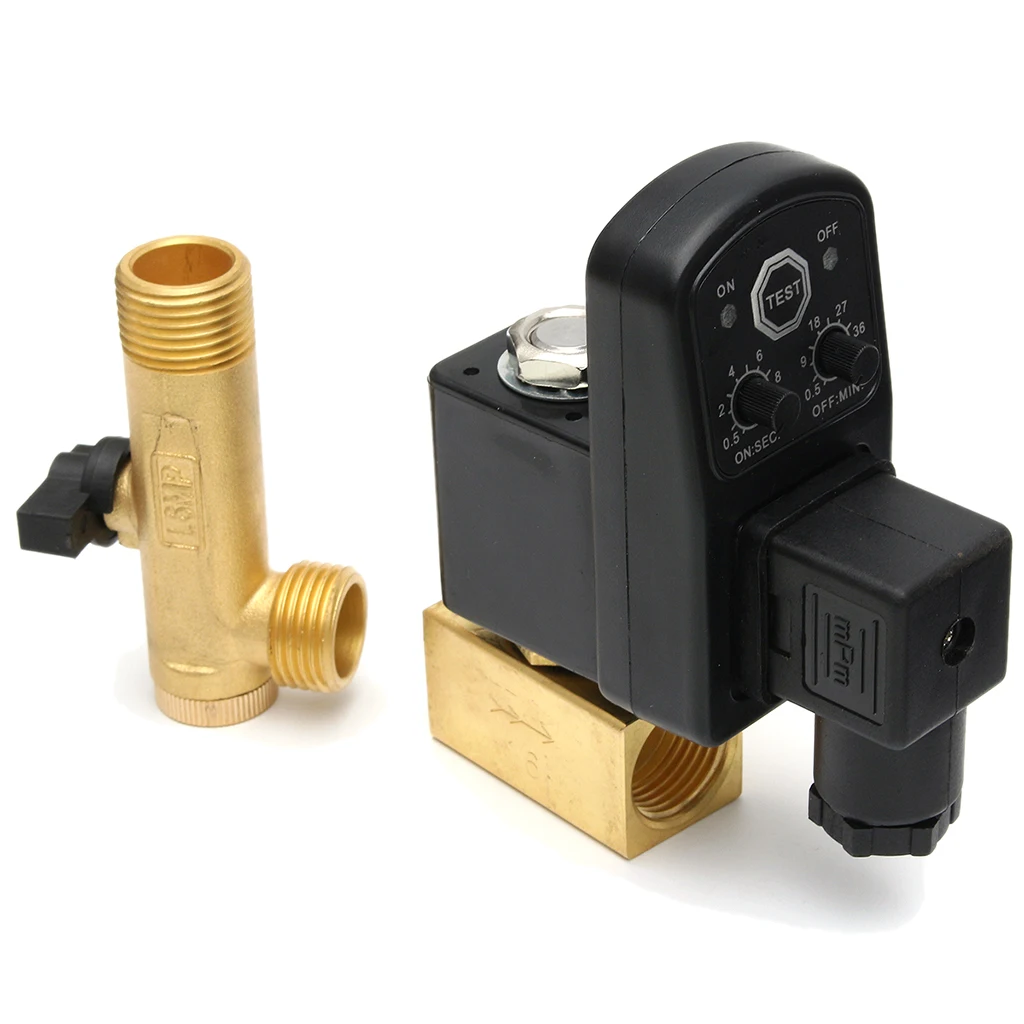 Universal Metal Electronic Drain Valve with Ball Valve Filter for Compressed Air Compressor Tank Automatic Discharge