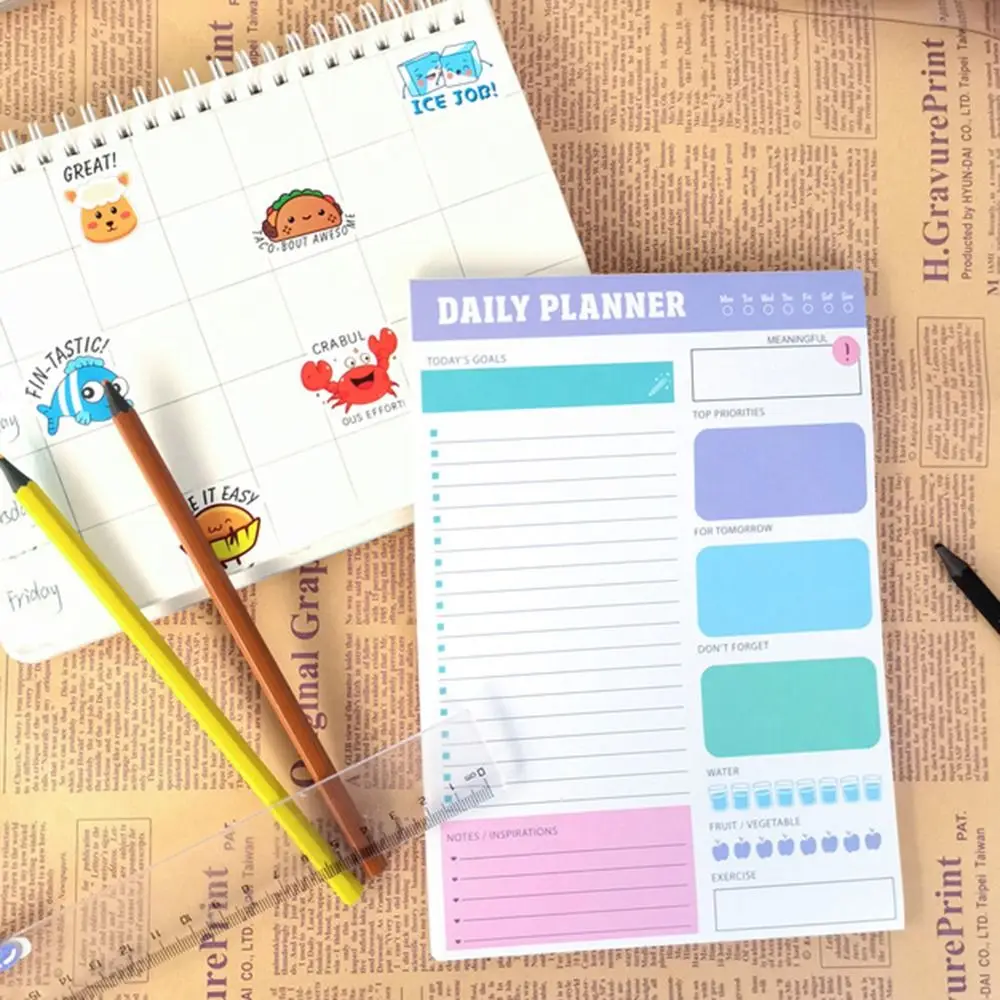 60 vellen takenlijst notitieblok draagbaar gemakkelijk afscheurbaar A5 agenda planner memo tijdschema schema's dagboek agenda