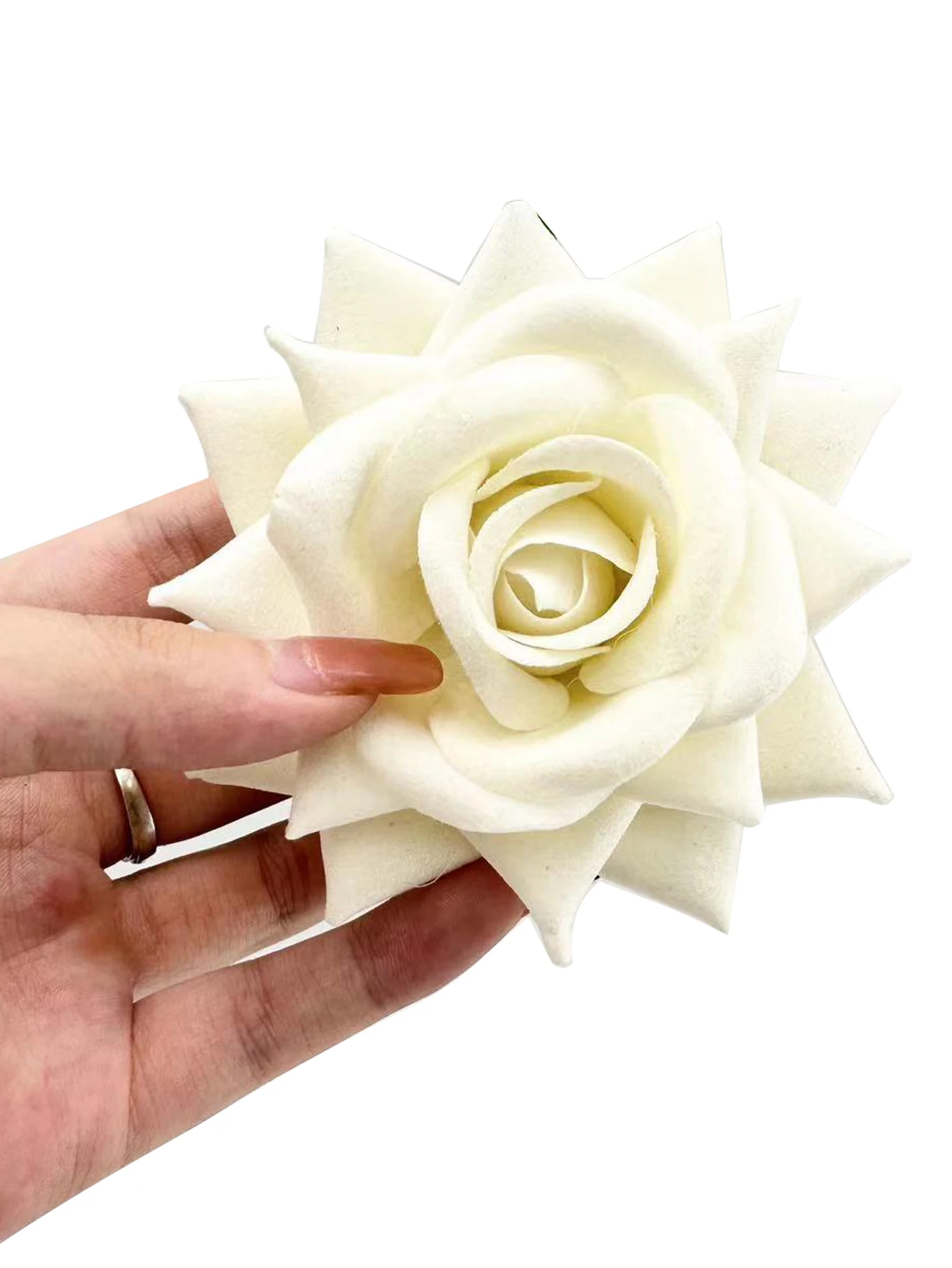 1Pcs Fashion Rose Flower Hair Scrunchies Rubber Elastic Hair Band For Women Girls Party Ponytail Side Headwear Hair Accessories