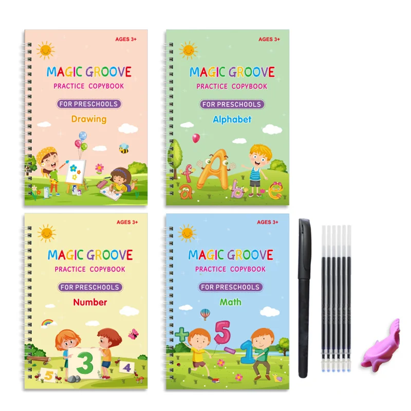 Cuaderno mágico reutilizable para niños, juguetes de dibujo, bolígrafo, Control, entrenamiento, escritura, pegatina, juguete educativo de aprendizaje, regalo, 1 Uds.