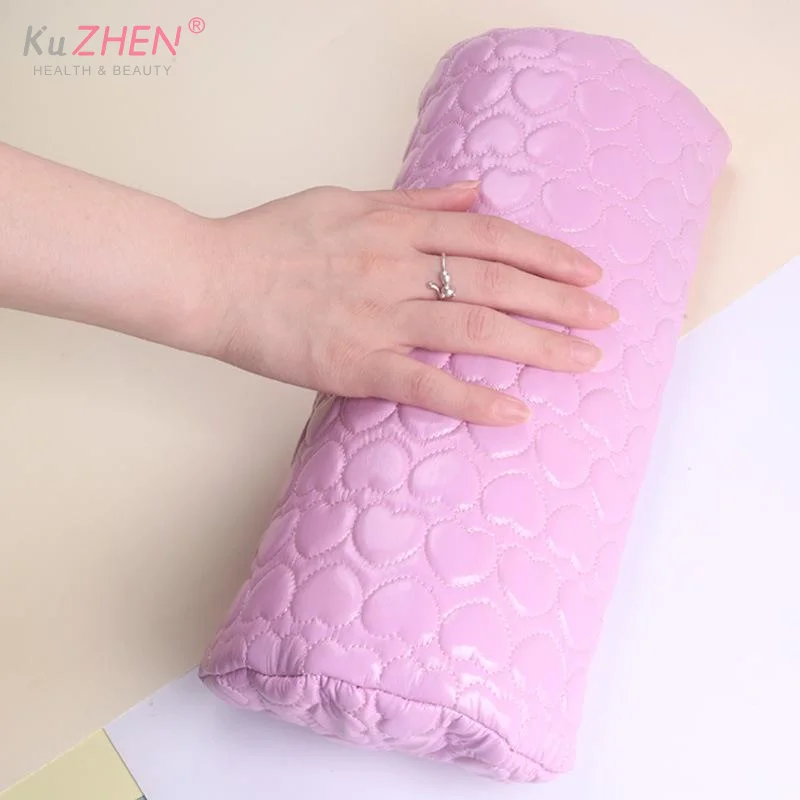 1 قطعة الجلود + الإسفنج مانيكير وسادة اليد وسادة ووسادة مربع القلب الجلود وسادة اليد صالون الأظافر أدوات الأظافر