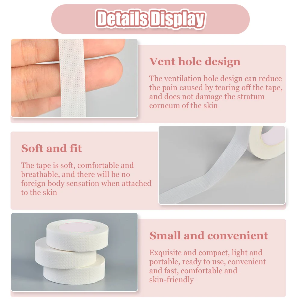 Breathable Eyelash Tape Easy to Tear Medical Tape Non-woven Cloth Eyelash Extension Adhesive Tape Hand Eye Stickers Makeup Tools