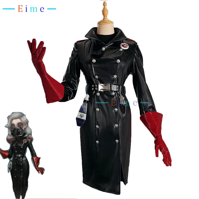 

Game Identity V Psychologist Ada Mesmer Cosplay Costume Women Deluxe Black PU Dress Party Suit Halloween Uniforms Custom Made