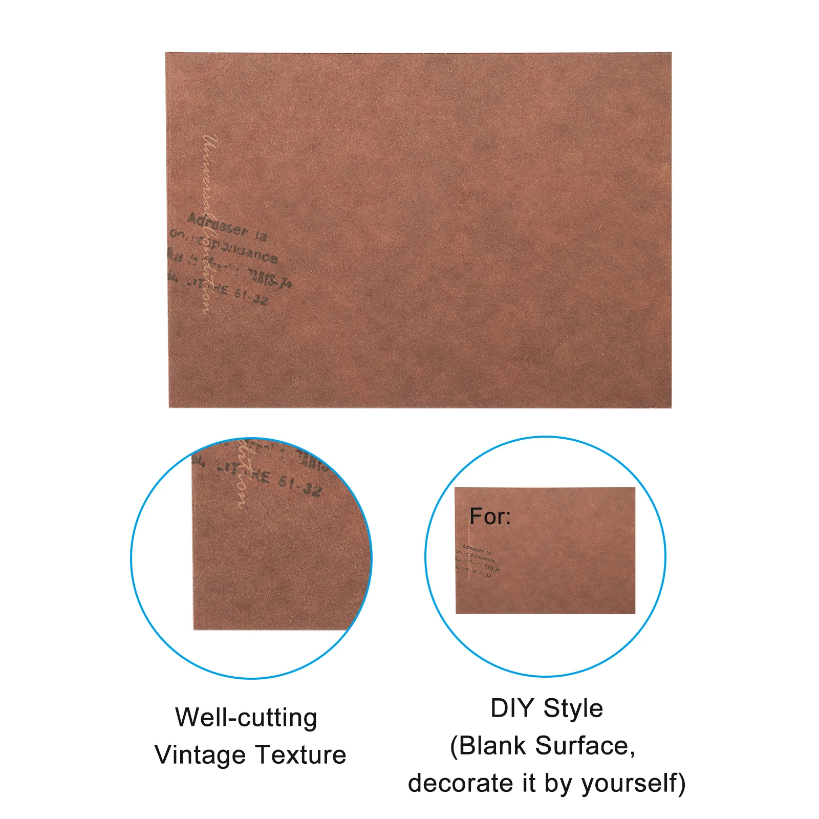 Envelope retro do cartão do Natal do estilo com escrita, Envelopes do presente do vintage, casamento do aniversário, conjunto 20, 50 PCes