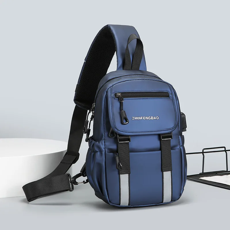 

Мужская модная нагрудная сумка-слинг через плечо для мужчин 2026: Большая дизайнерская нейлоновая водонепроницаемая сумка-мессенджер для спорта и путешествий с USB-портом