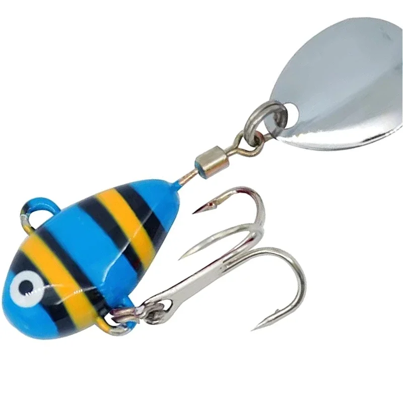 ALASICKA 1PCS New Metal Mini VIB with Spoon Fishing Lure 10g 5cm Fishing Tackle Pin Crankbait Vibration Spinner Sinking Bait