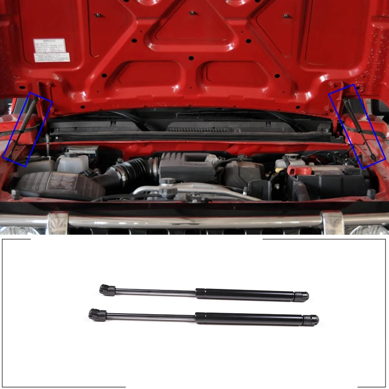 2Pcs Automotive Bonnet Lifting Bracket Front Hood Engine Cover Support Rod Shock Absorbing Spring Strut For Hummer H3 2006-2010