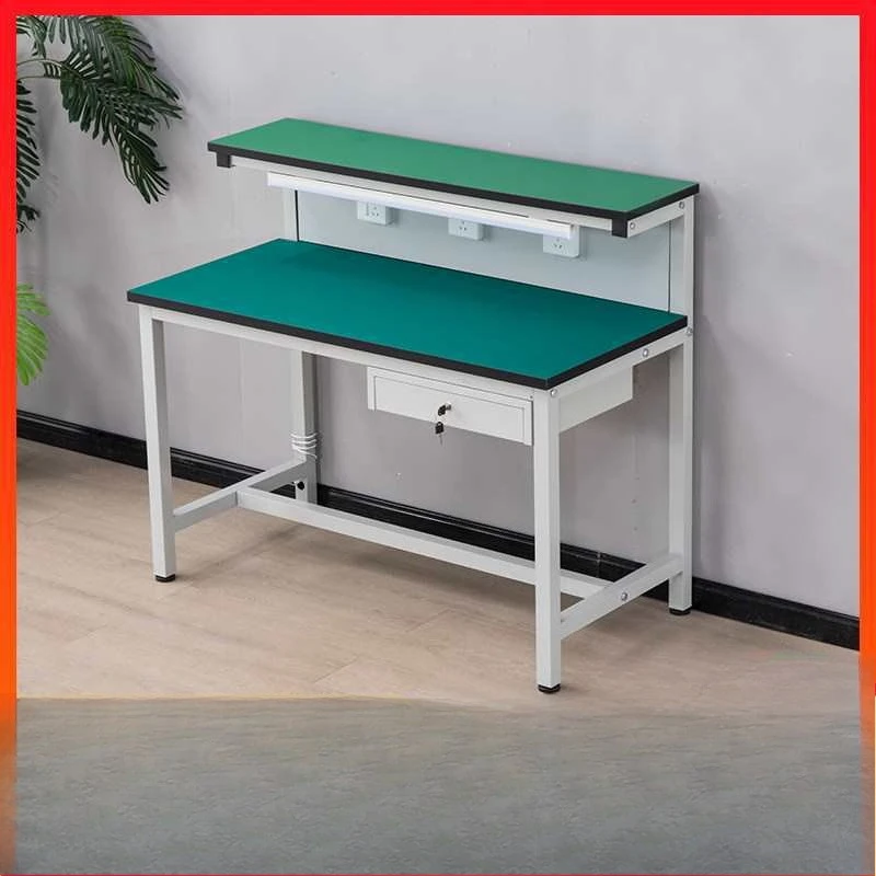 

Workshop anti-static workbench with lamp school laboratory bench dust-free inspection operation mobile phone maintenance table