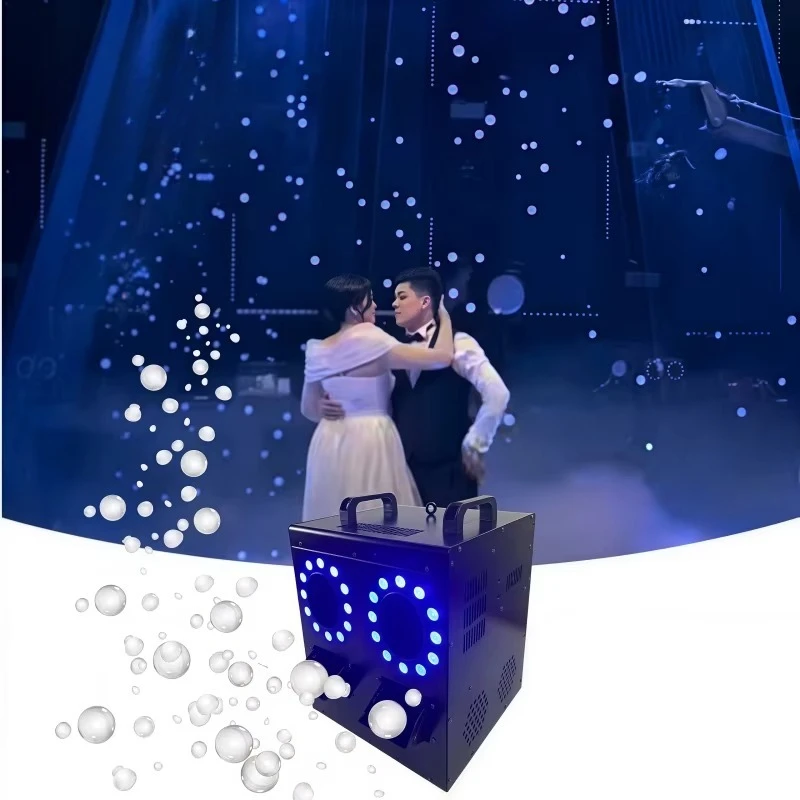 Party Machine 2000W Double LED Bubble Fog Machine Remote Control Bubble Smoke Machine for Stage Show
