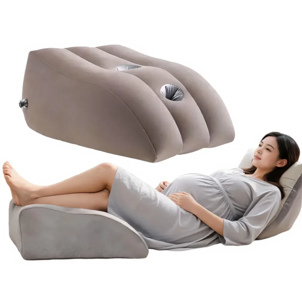 Inflatable Wedge Pillow Leg Elevation Cushion Marine Pattern Body Support for Deep Sleep Foot Rest Travel Home Bed Position