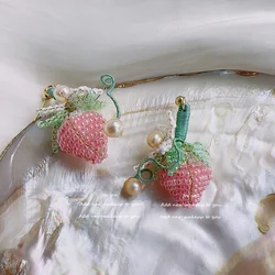 Strawberry Earrings Age-reducing Fruit Elements Pink Earrings