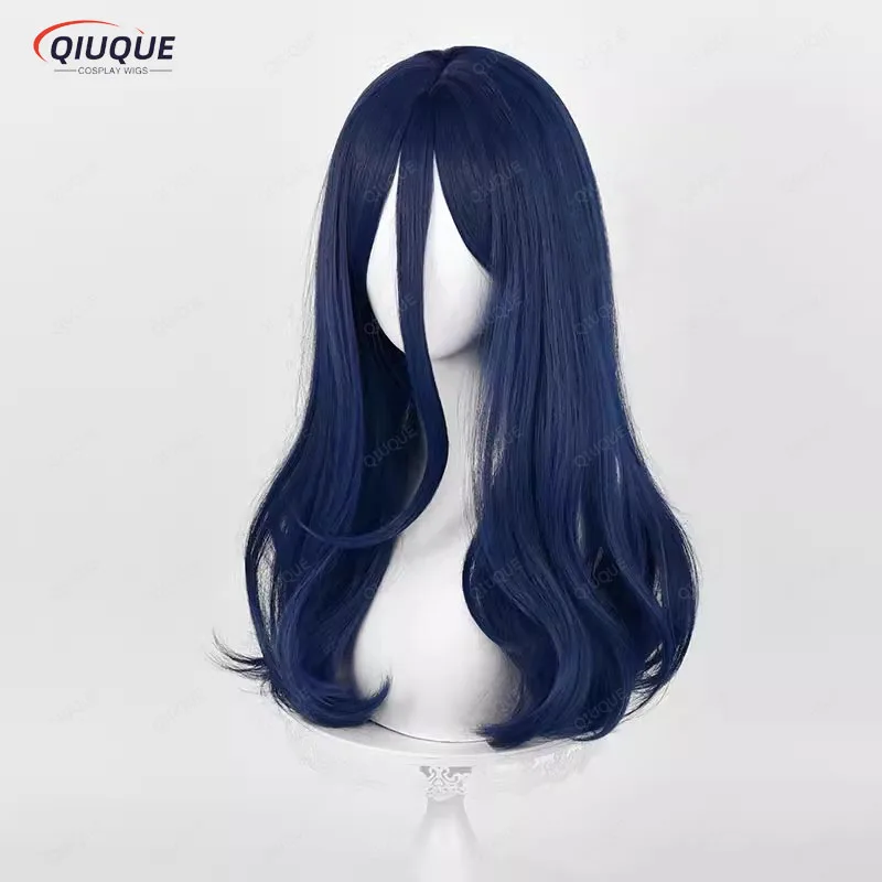 Kyotaro Sugishita Cosplay Wig Anime Long Dark Blue Curly Unisex Wig Heat Resistant Synthetic Hair Anime Wigs + Wig Cap