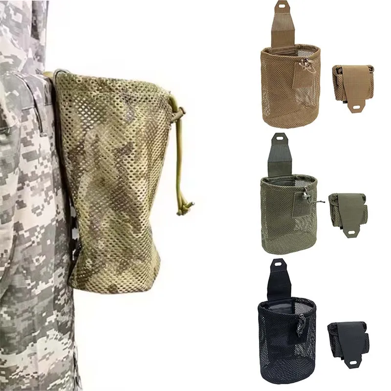 Bolsa de Armazenamento em Rede de Nylon Dobrável para Revistas, Mini Bolso Tático EDC para Esportes ao Ar Livre, Camping e Caça