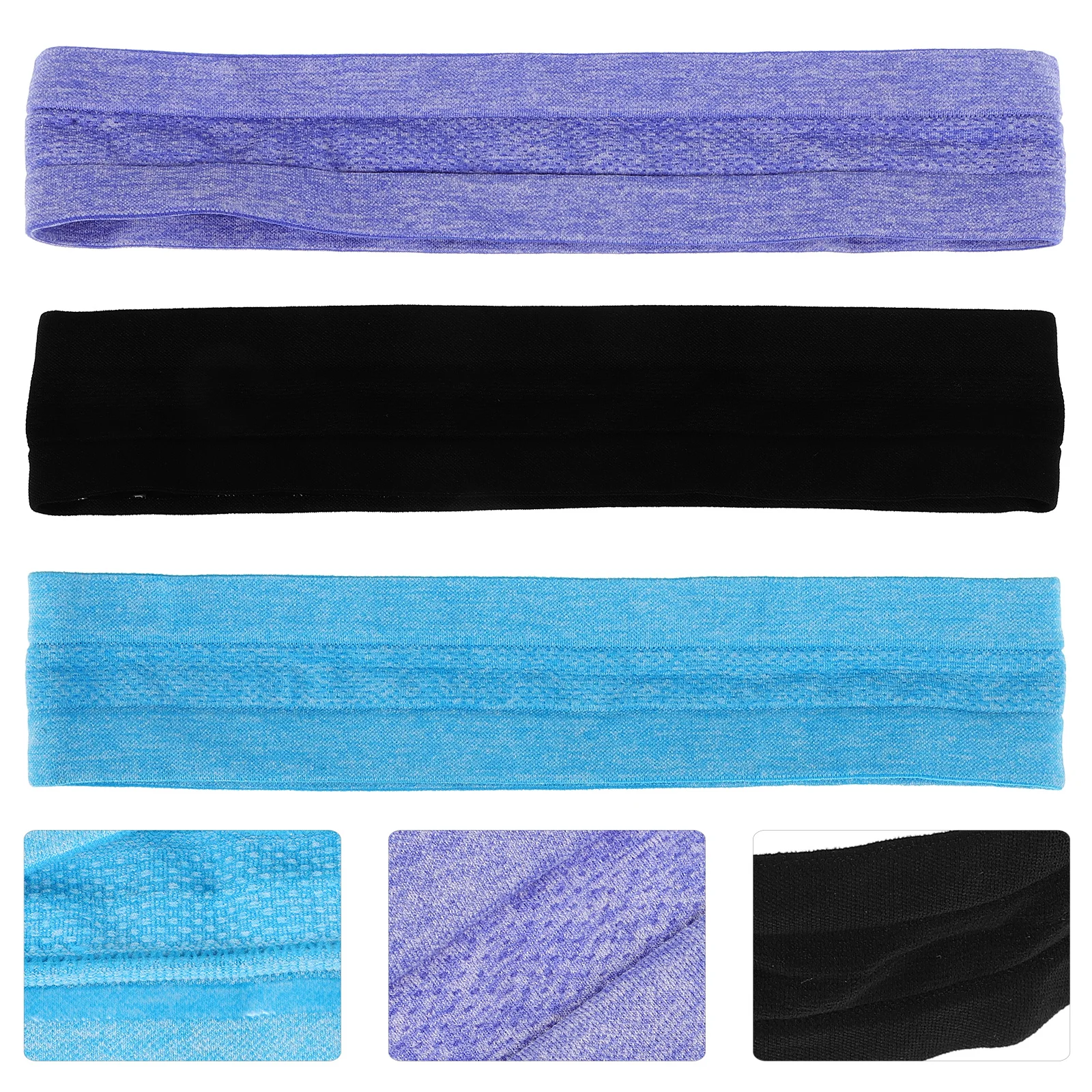 

3Pcs High Elasticity Sweat Absorbing Headbands for Women Breathable Non Slip Yoga Tennis Running Sports Sport Headbands