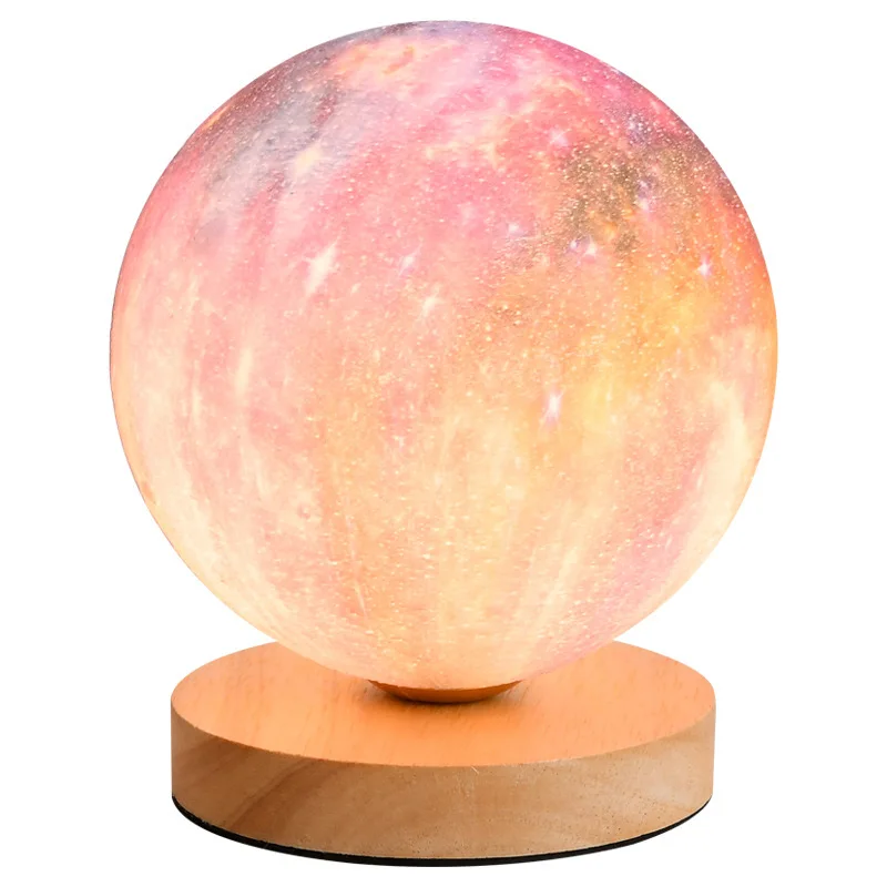 1 Moon bedside night light, starry sky planet bedroom decorative table lamp, office atmosphere decoration, children\'s gift.