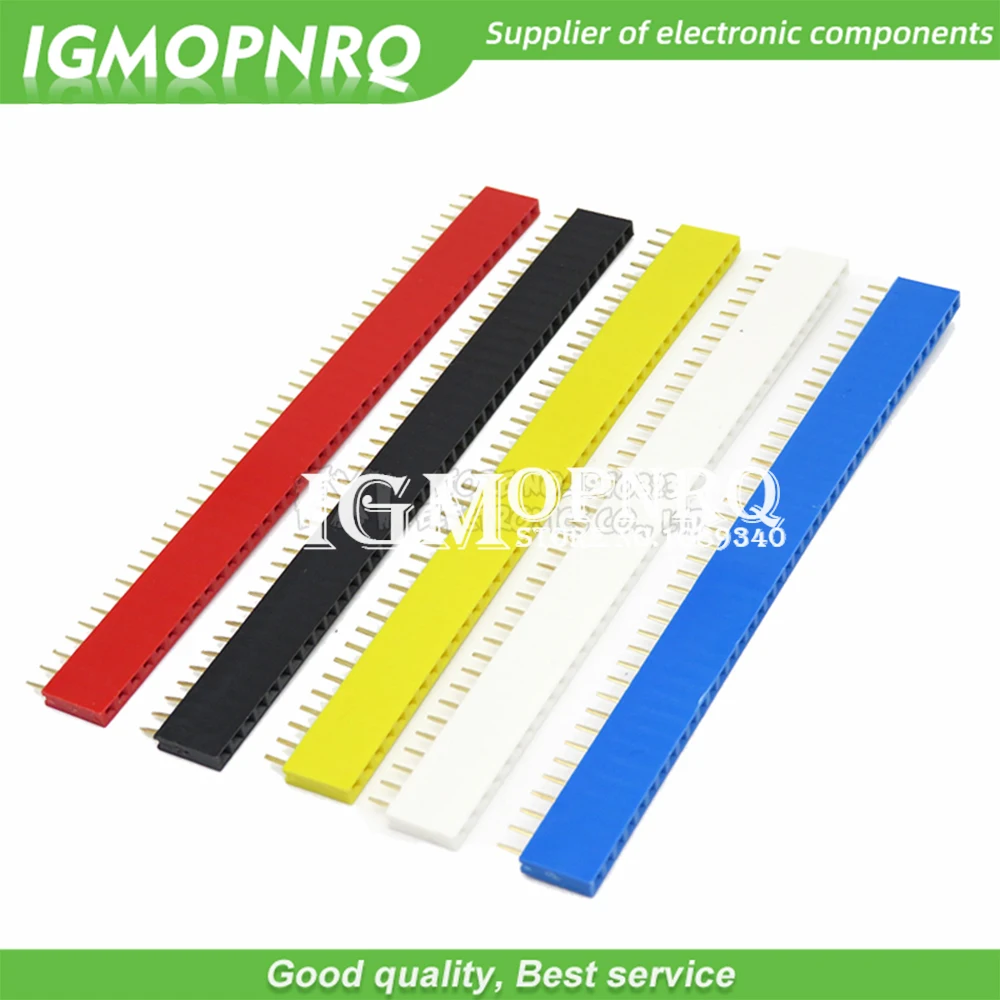 10 sztuk 2.54MM skok jednorzędowe żeńskie gniazdo Pin czerwone 40P 40PIN PCB jednorzędowe złącze matki ibuw dla Arduino