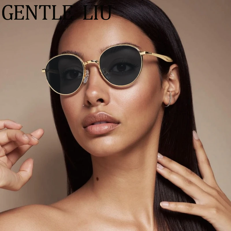 

Punk Oval Sunglasses Women 2025 Luxury Brand Vintage Round Small Frame Metal Sun Glasses For Ladies Outdoor Eyewear UV400 Shades