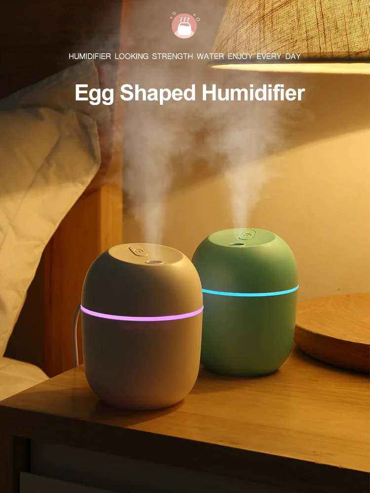 Mini Air Humidifier Portable Aromatherapy Diffuser 250ml Ultrasonic Essential Oil Diffusers Led Light Humidificator for Home Car