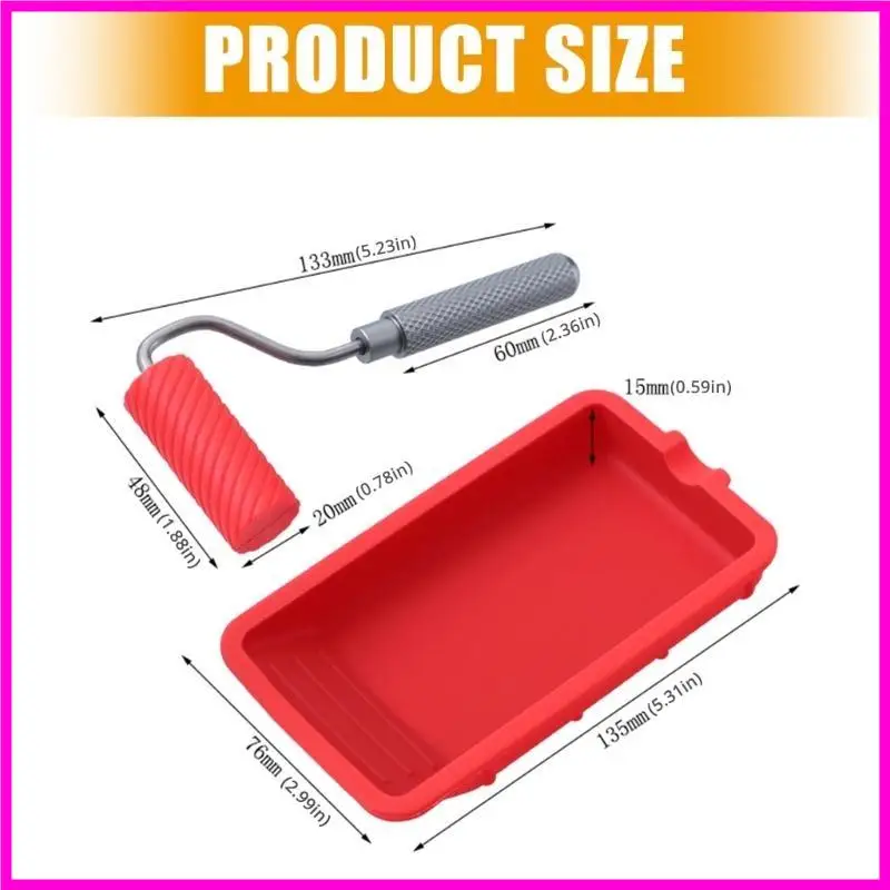 57BE Mini Silicone Paint Roller Painting Decorating Small Paint Roller Tray For Wall Painting Repair Brush Paintwork