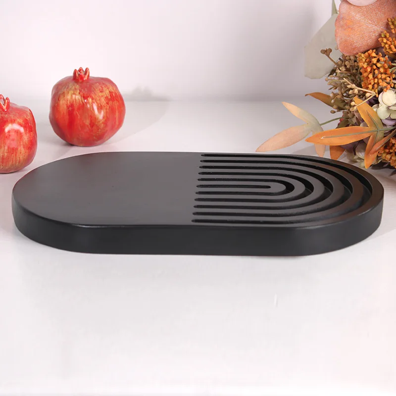 

Минималистичные современные линии, геометрический овальный поддон, орнамент, модель комнаты, крытая гостиная, настольный орнамент, лоток для хранения