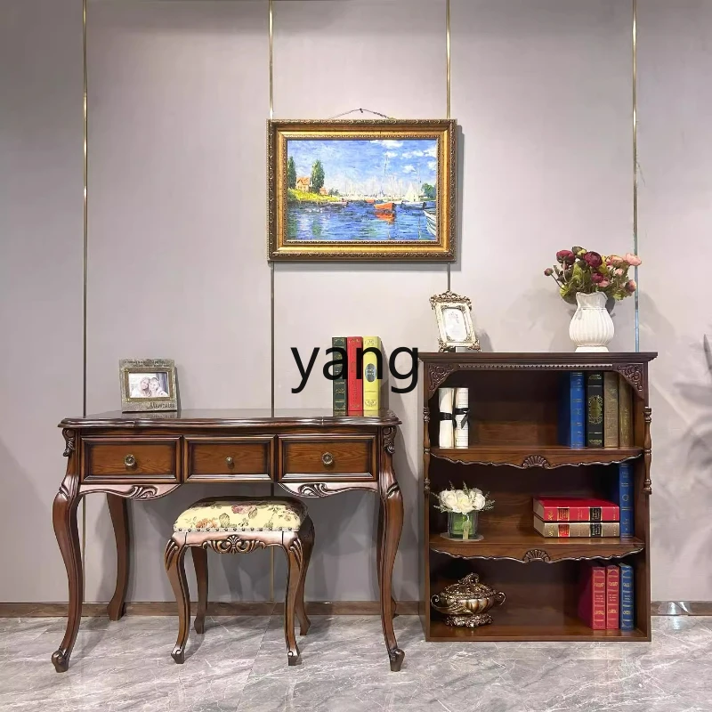 

LH solid wood desk bookcase combination office computer desk writing desk home simple