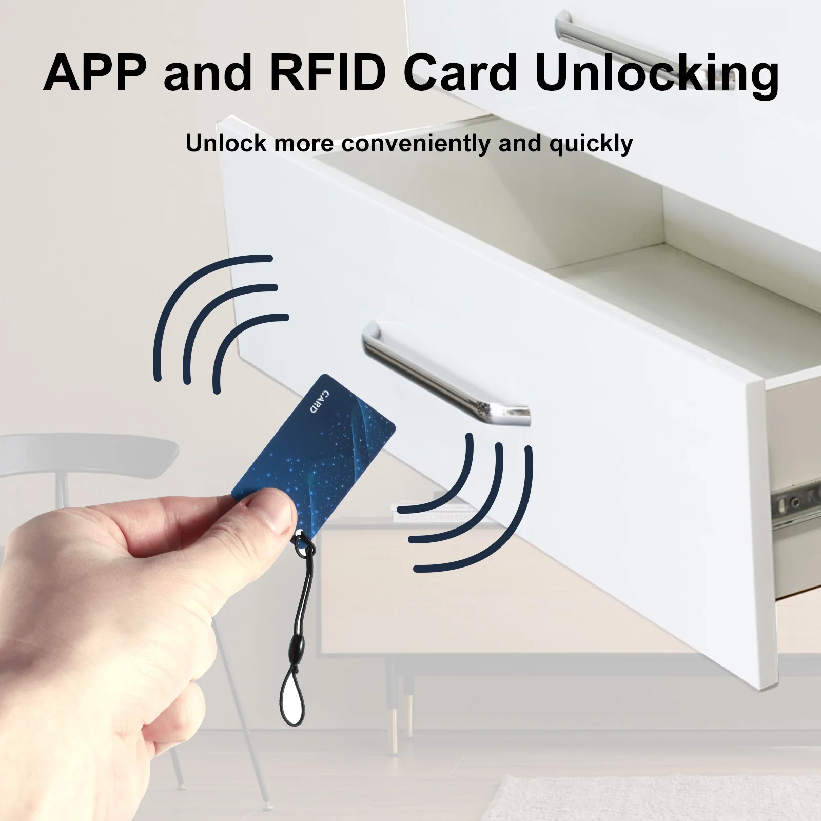 Hidden Smart Cabinet Lock Safe RFID Drawer Lock Keyless NFC Cupboard Security Lock Drawer Locker Invisible Cabinet Lock