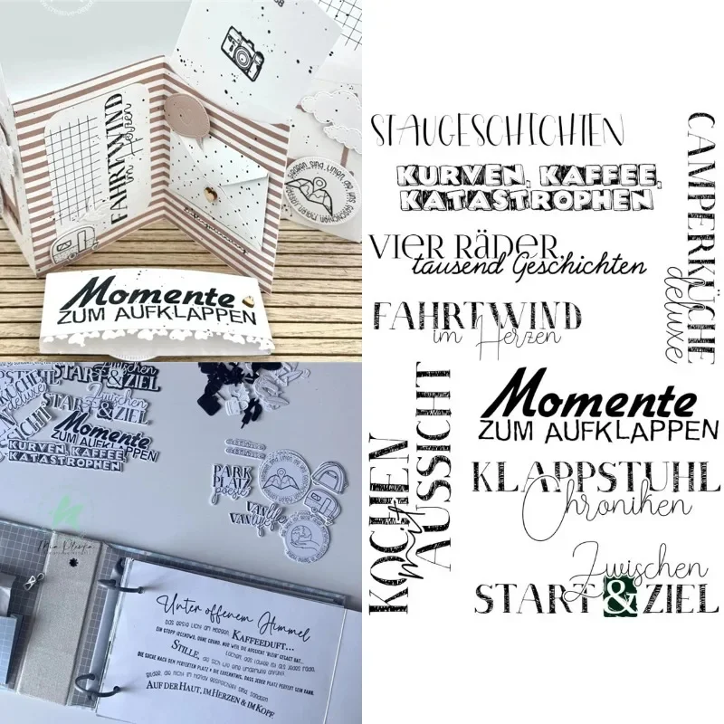 Wal mit Papierbooten, Wohnwagen-Stempel und -Schablonen – Neuheit 2026 für Scrapbook, Tagebuch, Dekoration, Prägeschablone, DIY-Grußkarten