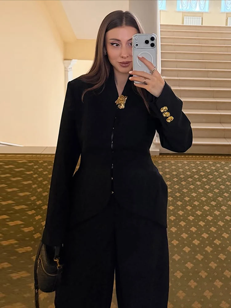 

Элегантный женский блейзер с подолом «русалка», шикарный однобортный пиджак с длинными рукавами и воротником-стойкой, модная офисная и праздничная одежда