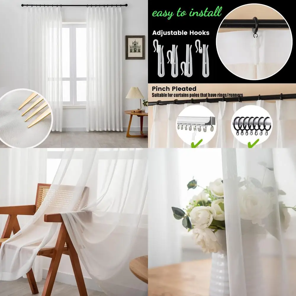 

Легкие плиссированные прозрачные шторы, длина 96, для гостиной — светофильтр, 1 панель