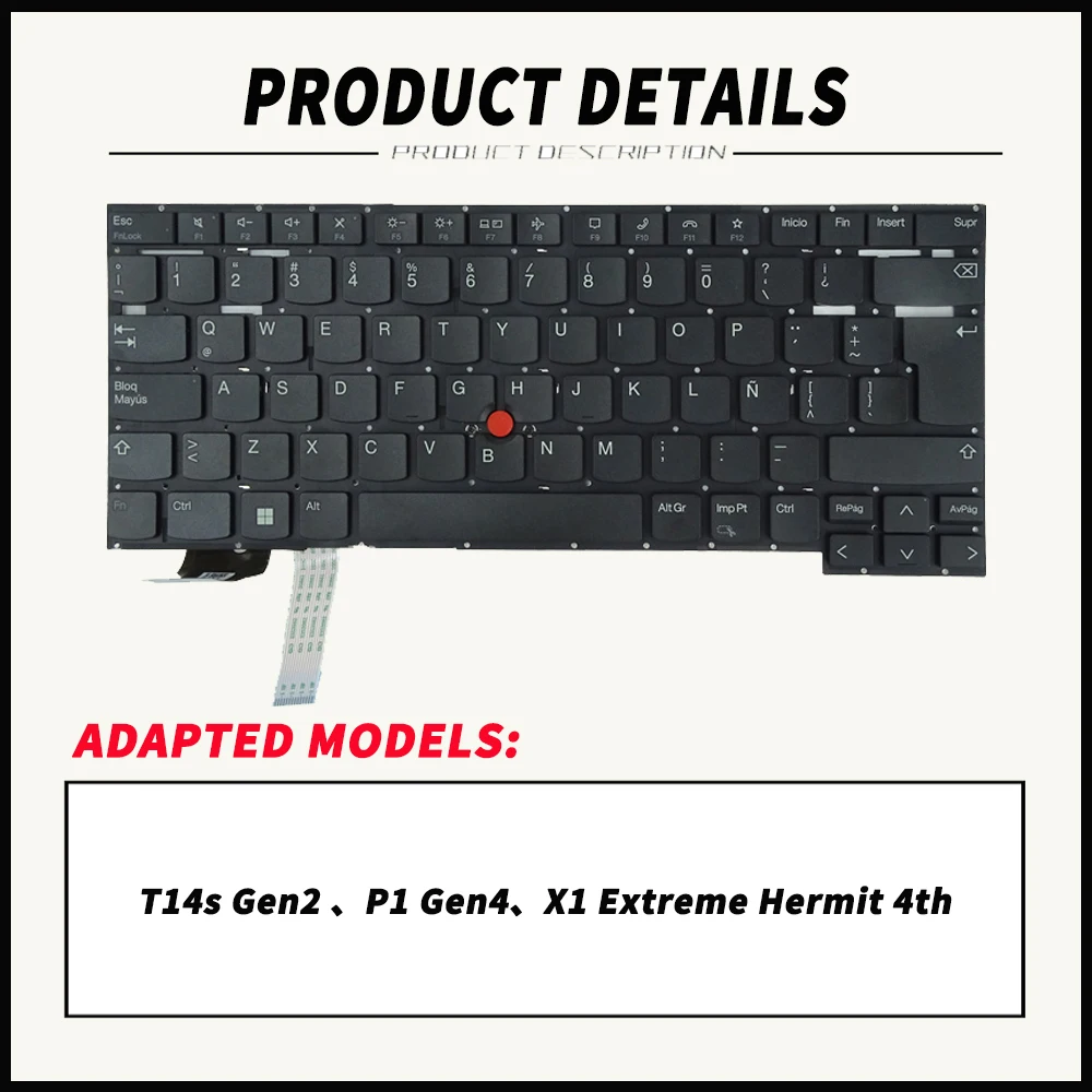 Imagem -02 - Teclado Portátil Retroiluminado para Lenovo Thinkpad T14s Gen2 p1 x1 Eremita Extremo ° Eua Reino Unido sp de ru fr kr jp SA ti 2023