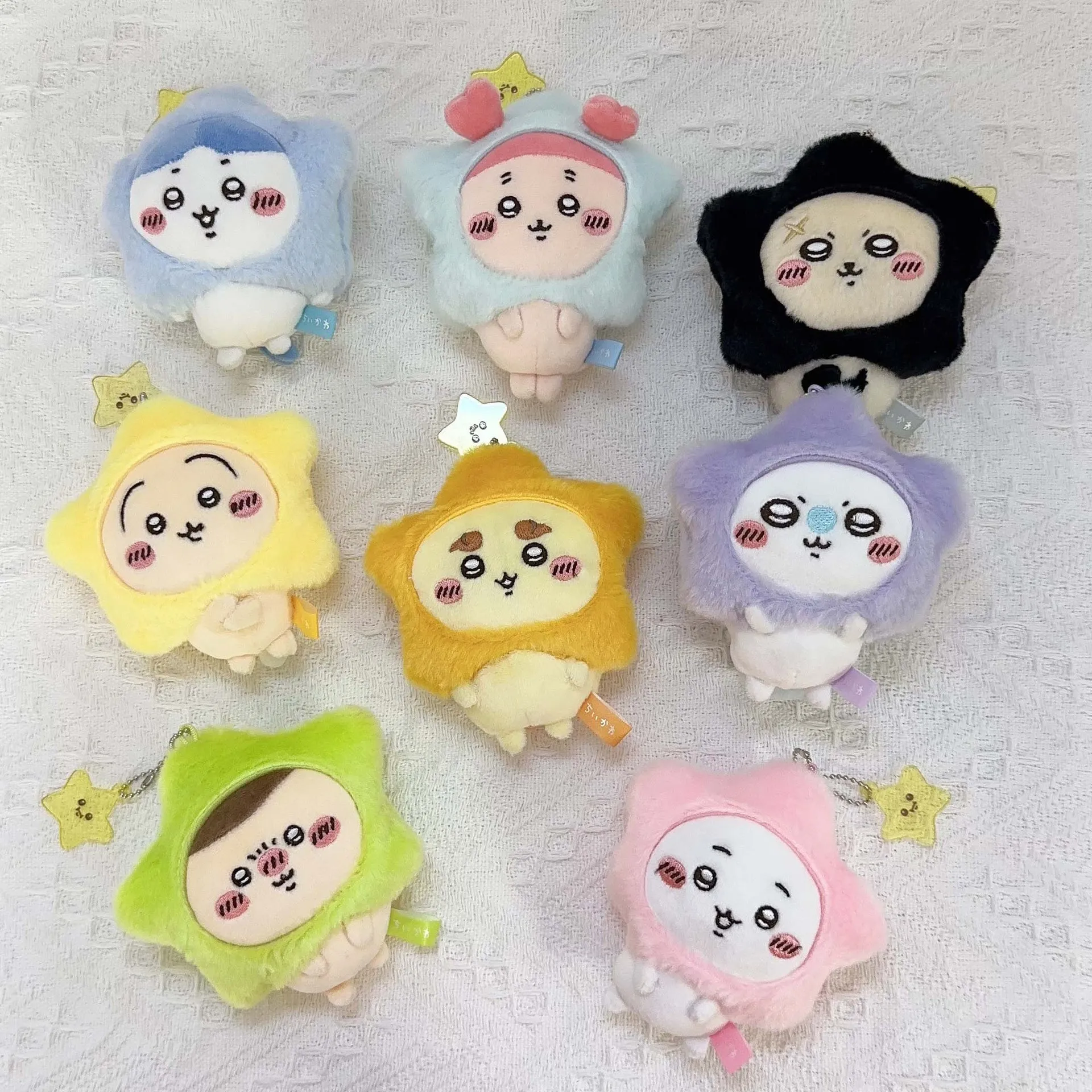 Star Wish Series Plush Keychain – Cute Usagi Hachiware Flying Squirrel Stuffed Toy Five-Pointed Star Pendant Gift