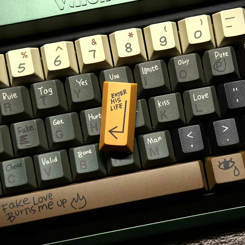 MiFuny Love Story tutup kunci kustom profil ceri penutup kunci PBT 5 sisi pewarna sublimasi Anime Keycap untuk hadiah Keyboard mekanis