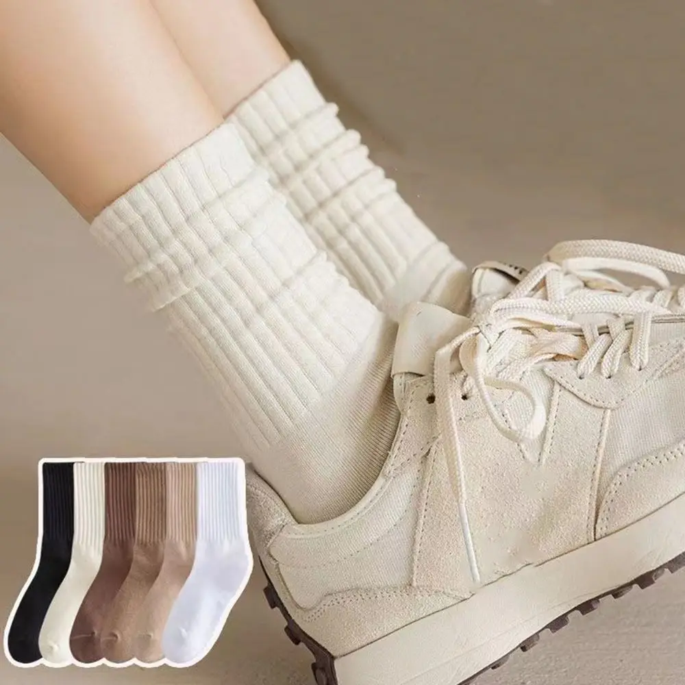 Cute Personality Casual Socks College Style Female Autumn and Winter Tube Socks Striped Socks Women Socks Cotton Hosiery